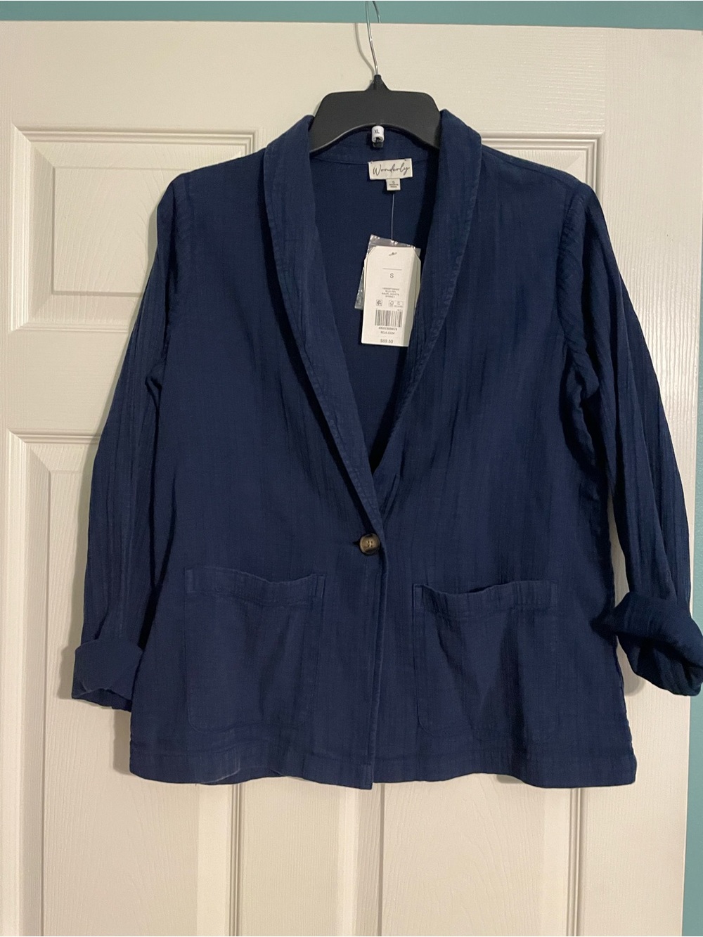 Wonderly Navy Single-Button Women's Blazer